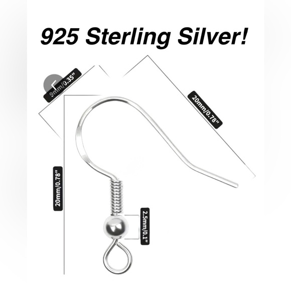 Handmade 925 Silver Hook Earrings (Hypoallergenic) 
Resin Lip Bite - Picture 2 of 2